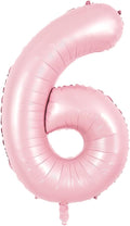 TONIFUL 40 Inch Pastel Pink Number 6 Balloon Balloon Big Pink Digital 6 Balloon for Girl's Birthday Party Wedding Bridal Shower Engagement Anniversary Photo Shoot Supplies