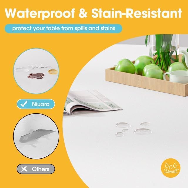 White Plastic Table Cloth - 4 Pack 84" Round Disposable Tablecloths for Round Tables, Table Cover for Holiday Parties & Gatherings