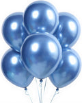 50 Pcs 12 Inch Metallic Blue Balloons, Chrome Blue Latex Balloons for Party Decorations, Shiny Royal Blue Balloons for Boys Birthday, Baby Shower, Graduation, Wedding, Anniversary