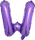 16 inch Purple Alphabet Letter and Number Balloons Set Package, Aluminum Hanging Foil Film Banner Mylar Balloon for Birthday Party Decoration Custom Word (A-Z, 0-9) (16 Inch Purple W)