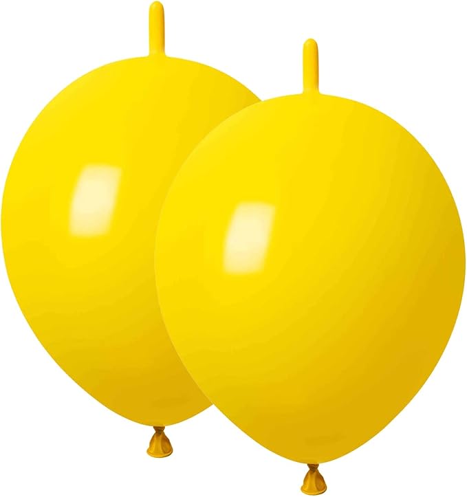 Link Balloons Yellow 6 Inch Latex Quick Linkale Balloon 160 Pcs for Birthday, Halloween, Christmas, Party Festival Decorations