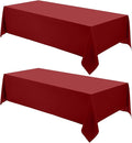 VidaFete 2 Pack 90 * 132inch Rectangle Table Cloth Polyester, Stain Wrinkle Resistant Polyester Dining Table Cover for Kitchen Dinning Party Wedding Rectangular Table Buffet Decoration(Red)