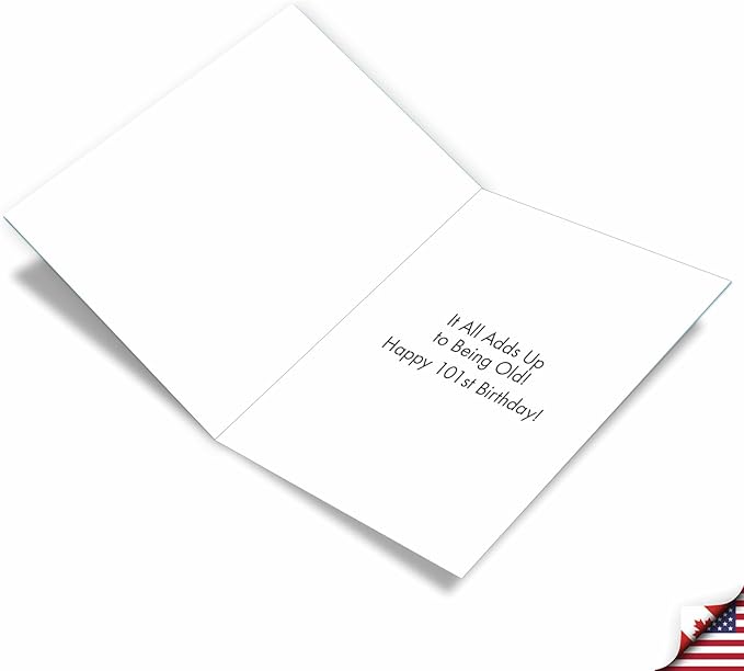 NobleWorks - Big Funny 101th Milestone Birthday Greeting Card 8.5 x 11 Inch with Envelope (1 Pack) Oversize Jumbo Age Equation-101 J2462MBG