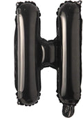 16" inch Single Black Alphabet Letter number Balloons Aluminum Hanging Foil Film Balloon Wedding Birthday party decoration banner Air Mylar Balloons (16 inch Black H)