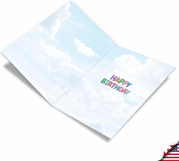 NobleWorks - Milestone Birthday Card with Envelope (Letterhead 8.5 x 11 Inch) - Inflated Messages-101 (Not Actual Balloons) J2769MBG