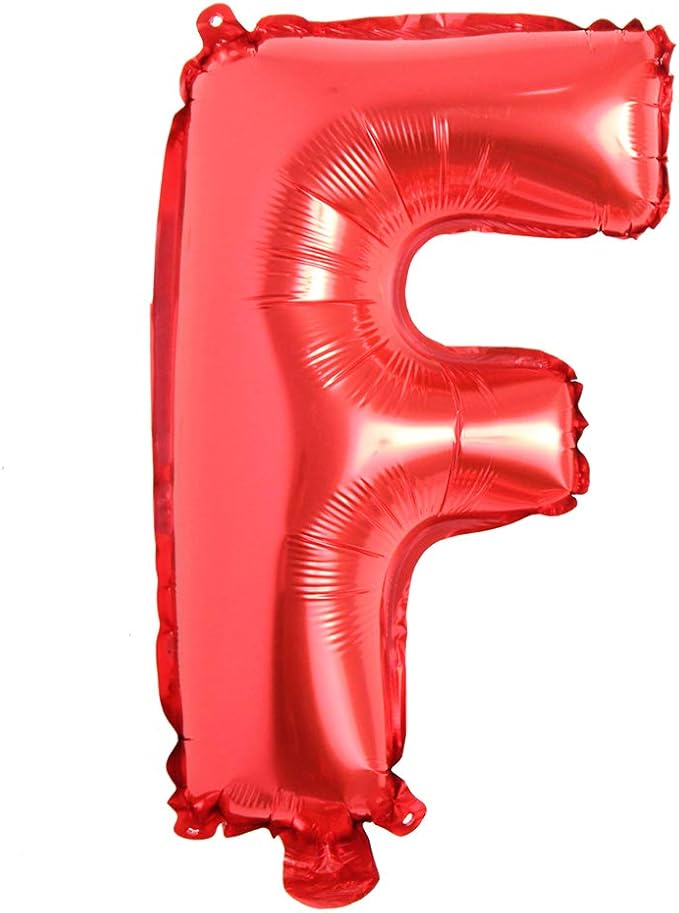 16" inch Single Red Alphabet Letter number Balloons Aluminum Hanging Foil Film Balloon Wedding Birthday party decoration banner Air Mylar Balloons (16 inch Red F)