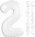 White 2 Balloon, Translucent Number Balloons 40 Inch, 2nd Balloon Number Birthday Decorations, Second Two Birthday Party Supplies, Number 2 Balloon