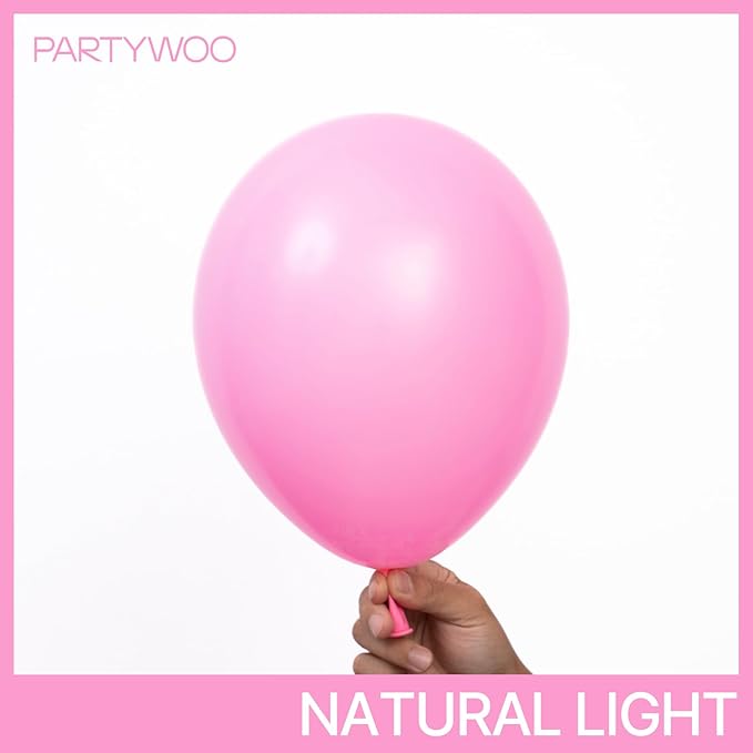 PartyWoo Pink Balloons 101pcs 12 Inch Matte Pink Balloon Arch Kit for Girl Baby Shower Gender Reveal Wedding Bachelorette Engagement Birthday Princess Butterfly Themed Party Decorations Pink-Y11