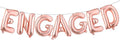 16 inch multicolored Engaged AF Balloon Letters Banner Engagement Party Decorations Supplies (ENGAGED Rose Gold)
