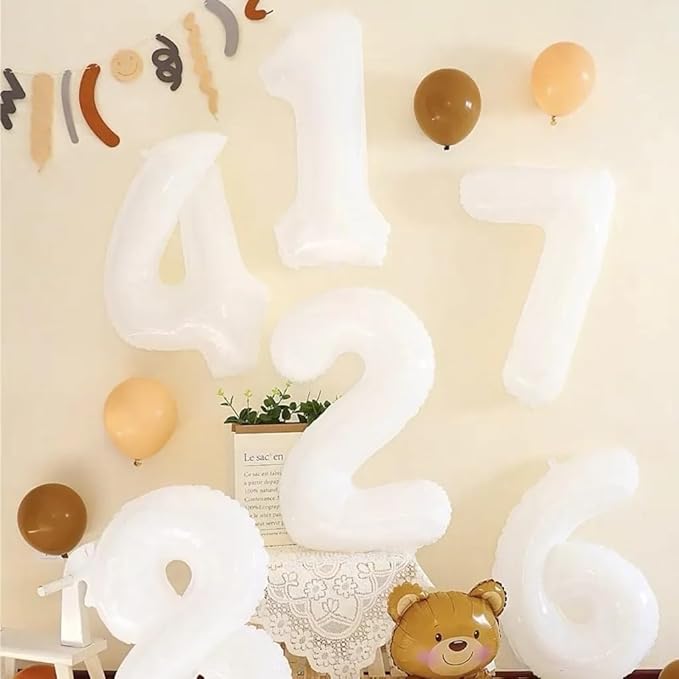Number 6 Balloon 40 Inch, 6th Birthday Balloon for Boy Girl, White 16 60 61 65 Numbers Balloons Birthday Party Wedding Events Decorations