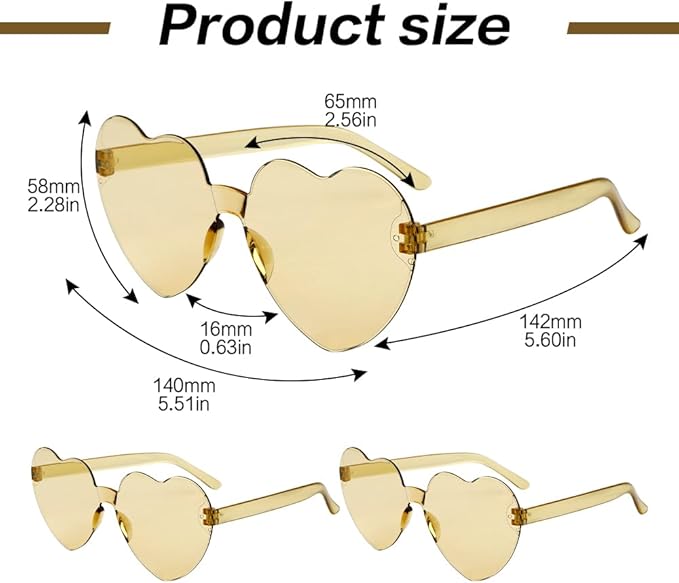 Heart Sunglasses 2 Pairs Heart Shaped Sunglasses Womens Heart Glasses Rave Sunglasses for Women Party Favors
