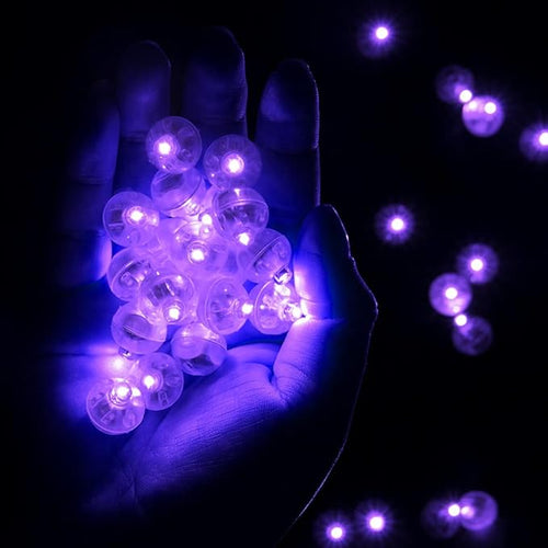 100pcs LED Purple Balloon Light, Round Led Mini LED Lights for Paper Lantern Balloon Indoor Outdoor Party Event Fun, Birthday Party Wedding Decoration Supplies
