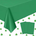 3 Pack St Patrick's Day Tablecloth, 54 x 108 Inch Plastic Green Tablecloths Disposable Green Table Cloth for Rectangle St Patricks Day Decorations, Waterproof Table Cover for Wedding Anniversary Party
