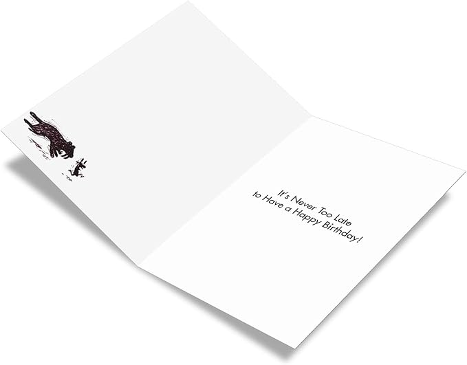 NobleWorks - 1 Humor Birthday Card with Envelope - Funny Cartoons for Birthday Greetings, Celebration Notecard - Caveman Drawing C6364BDG