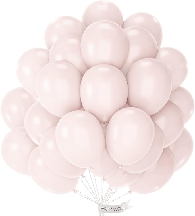 PartyWoo Beige Balloons 101pcs 12 Inch Boho Cream Ivory Neutral White Latex Balloons for Graduation Wedding Anniversary Engagement Bridal Shower Baby Shower Birthday Party Decorations White-F60