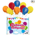 Balloon Lollipops Candy – 24 Individually Wrapped Balloon Shaped Suckers – Birthday Treats – Baby Shower Favors – Colorful Fruit Flavored Lollipops – Kids Party Favor Candy Bulk