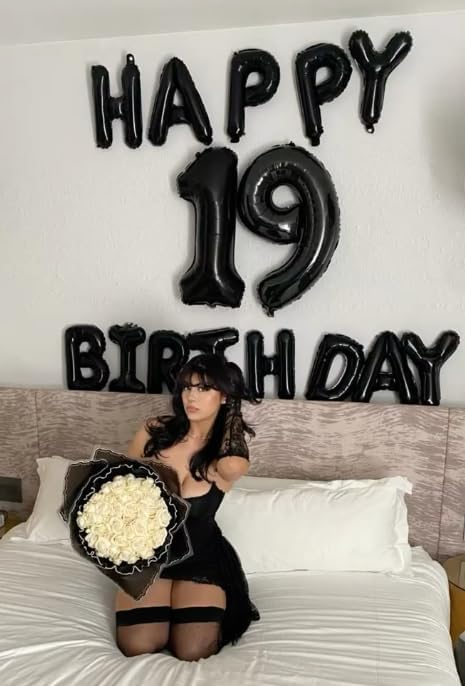 Black Foil Number 8 Balloon 40 Inch, Helium Mylar Eight Numbers 8 18 28 38 48 58 80 88 Birthday Balloons, 8th Black Women Men Anniversary Graduations Party Supplies
