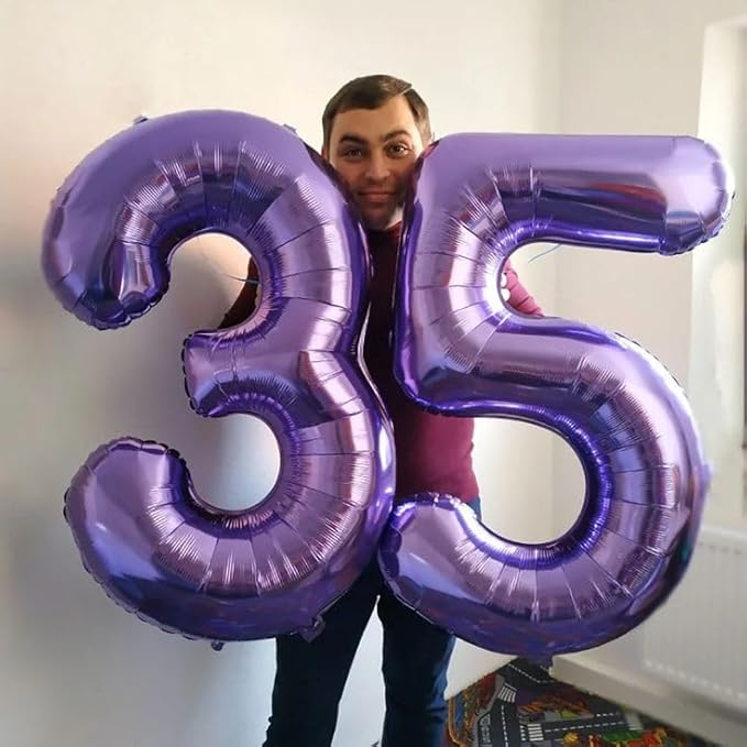 40 Inch Number Balloon Purple 7 Balloon Purple Party Decorations, 7 Number, Purple Seven Birthday, Number 7 Birthday Party Wedding Anniversary Decorations Supplies