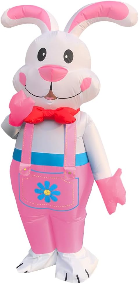 2 Packs Easter Day Inflatable Bunny Costumes for Adults/Easter Party/Birthday (Blue/Pink Bunny)