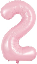 TONIFUL 40 Inch Pastel Pink Number 2 Balloon Balloon Big Pink Digital 2 Balloon for Girl's Birthday Party Wedding Bridal Shower Engagement Anniversary Photo Shoot Supplies