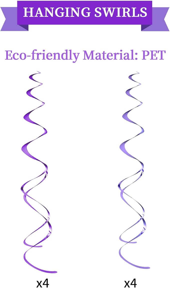 Retirement Party Decorations Kit for Women - 16-Piece Elegant Purple Set with Pre-Strung Banner, Honeycomb Balls, Swirls & Garland | Instant Setup Party Decor | Retirement Gifts & Supplies