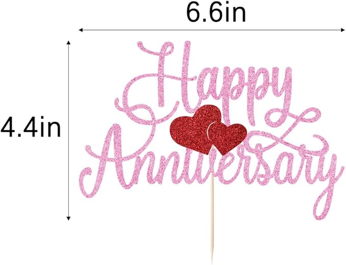 Kaoenla Happy Anniversary Cake Topper - Company Anniversary,Wedding Wedding Anniversary,Birthday Party Selected Decoration Supplies