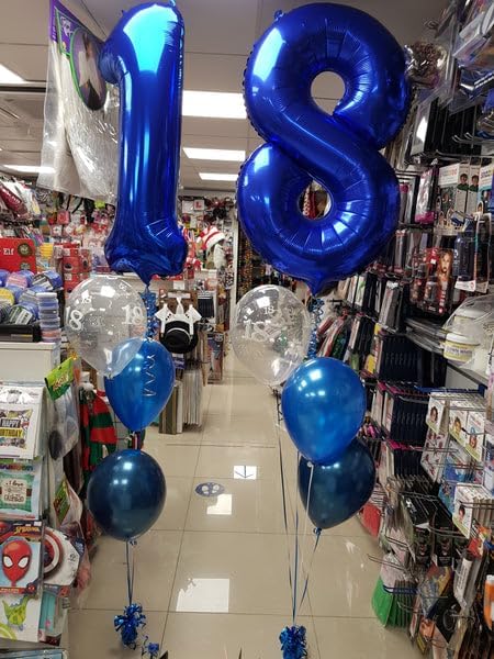 Night Blue Number 0 Balloon 40 Inch, 0 Balloon Numberfor 10th 20th 30th 40th 50th 60th Birthday Decorations, Night Blue Party Supplies for Men Women