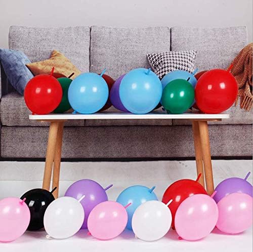 IN-JOOYAA 100 Pcs White Link Balloons 6 Inch Quick Linking Balloons for Birthday Wedding Party Decorations