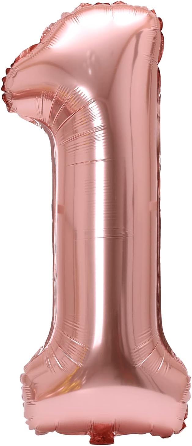 40 Inch Large Foil Helium Number Balloon Birthday Wedding Party 0-9 (Rose Gold, 1)