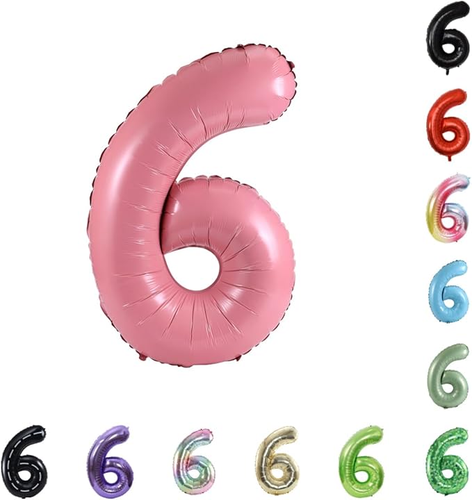 40 Inch Large Foil Helium Number Balloon Birthday Wedding Party 0-9 (Baby Pink, 6)