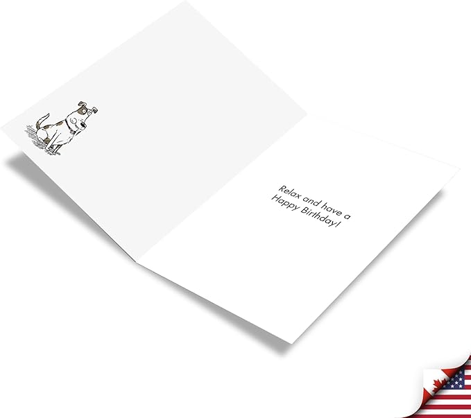 NobleWorks - 1 Humor Birthday Card with Envelope - Funny Cartoons for Birthday Greetings, Celebration Notecard - Support Dog C3647BDG