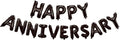 Black Happy Anniversary Balloons,Happy Anniversary Party Decorations 16Inch