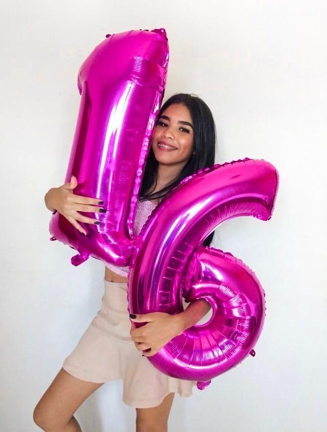 7 Balloon Number Rose Purple, 17th Birthday Decorations For boys And Girls, 40 Inch Big Balloons for 7, 17, 27, 70 Birthday, Wedding Anniversary, Christmas, New Year, Halloween Party Decoration