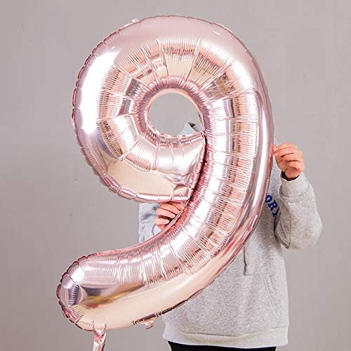 Juland Rose Gold Number Balloons Large Foil Mylar Balloons 40 Inch Giant Jumbo Number Balloons for Birthday Party Decorations 19