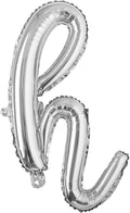 18 inch silver lowercase Happy Birthday Balloon Letter Ballon Wedding Balloon Birthday Party Decorations Kid Adult Name Baloon (18 inch Silver h)