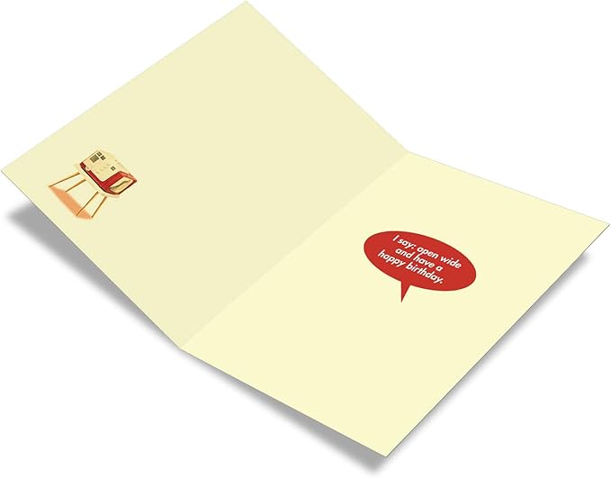 NobleWorks - Humorous Birthday Greeting Card with 5 x 7 Inch Envelope (1 Card) Bday Dentist Say Birthday 5585Z