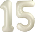 40 Inch Number Balloons, Balloons for Woman Man 15th Birthday Decoration, Cream Foil Number 15 Ballon for 15, 51 Wedding, Anniversary, Bridal Shower, Graduation, Valentine's Day