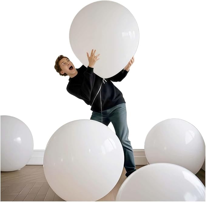 30 Pack White Balloons 36 Inch White Latex Large Balloon Bulk for Birthdays, Baby Showers, Weddings, Party Decorations