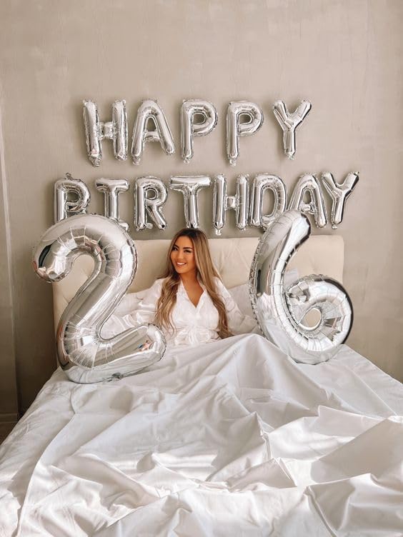 Silver Number 6 Balloon 40 Inch, 6 Balloon Number, 6th Birthday Decorations, Silver Party Supplies for Boys Girls