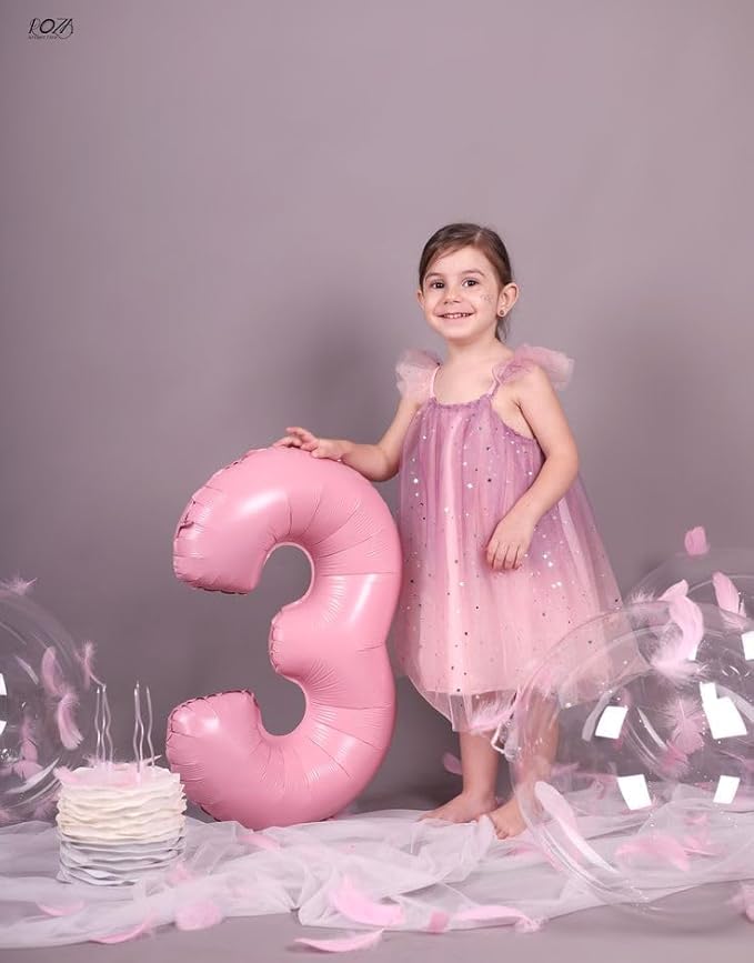 40 Inch Number Balloons, Pearl Pink Balloons for Birthday Party Decoration, Foil Number 0 Ballon for 0, 10, 20, 100, 2026 Celebration, Birthday, Baby Shower, Anniversary Decor