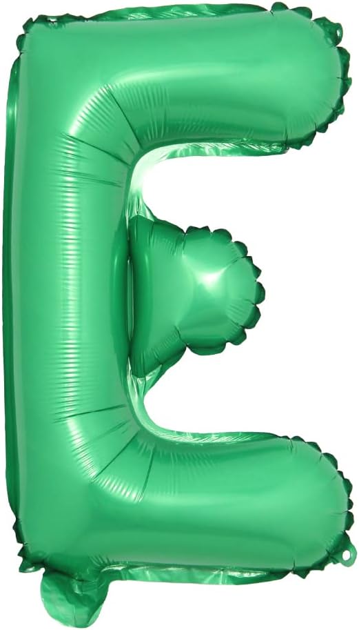 16 inch Green Alphabet Letter and Number Balloons Set Package, Aluminum Hanging Foil Film Banner Mylar Balloon for Birthday Party Decoration Custom Word (A-Z, 0-9) (16 inch Green E)