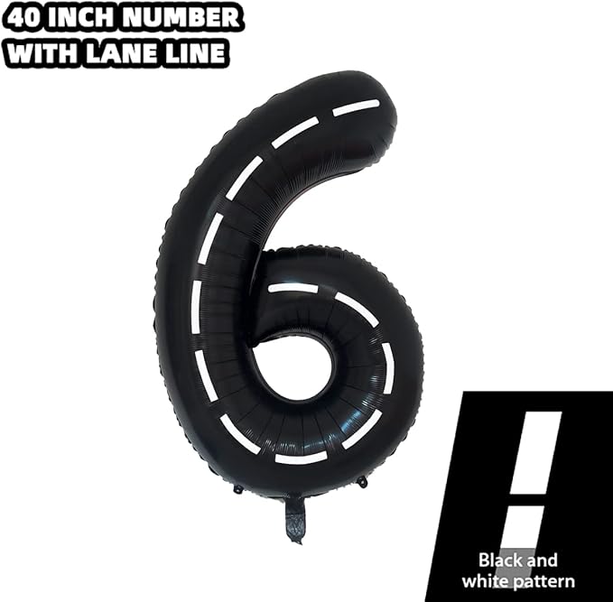 134pcs Race Car Balloon Birthday Party Supplies Decorations for Boys - Racing car Theme Party Supplies Happy Birthday Racecar Number Balloons Garland Kit Birthday Party (Single Number, 6)