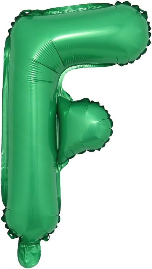 16 inch Green Alphabet Letter and Number Balloons Set Package, Aluminum Hanging Foil Film Banner Mylar Balloon for Birthday Party Decoration Custom Word (A-Z, 0-9) (16 inch Green F)