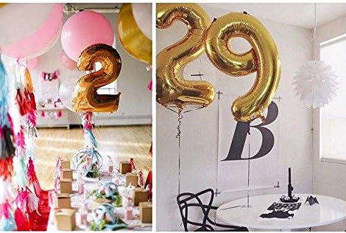 Glanzzeit 16 Inch Gold Balloons Decor Letters A to Z Numbers 0 to 9 for Wedding Prom Birthday Party (Number 9)