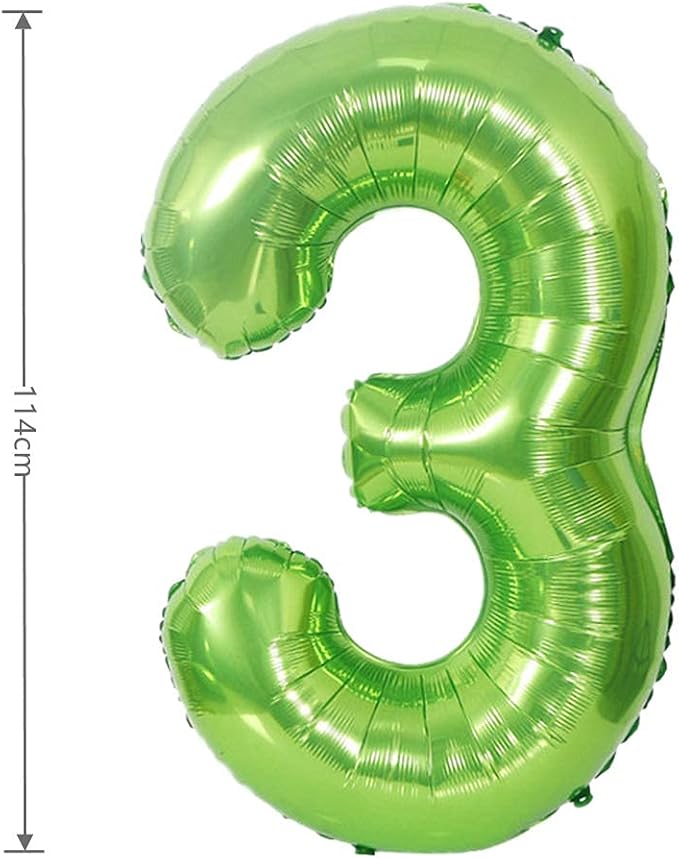 40 Inch Large Foil Helium Number Balloon Birthday Wedding Party 0-9 (Green, 3)