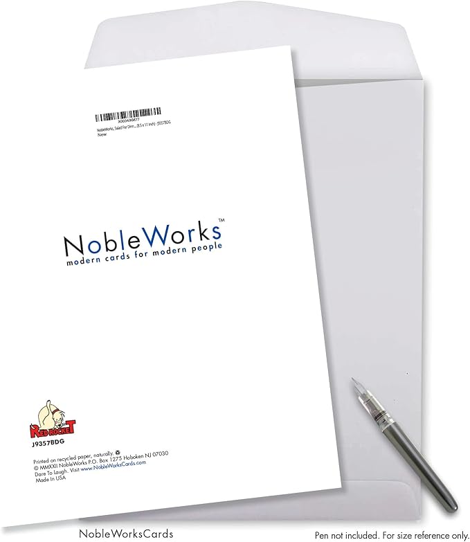 NobleWorks - Extra Large Funny Birthday Greeting Card 8.5 x 11 Inch with Envelope (1 Pack) Big, Jumbo Bday Salad For Dinner J9357BDG