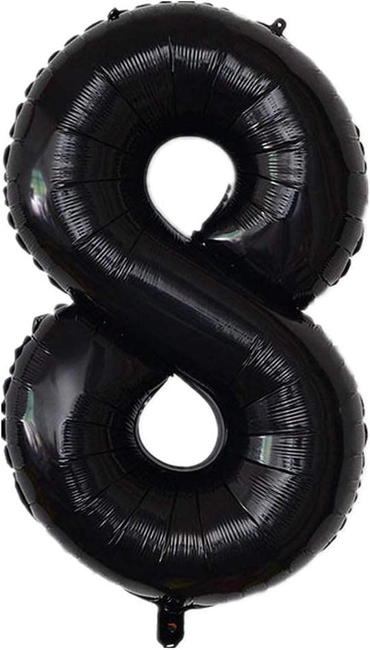 40 Inch Large Foil Helium Number Balloon Birthday Wedding Party 0-9 (Black, 8)