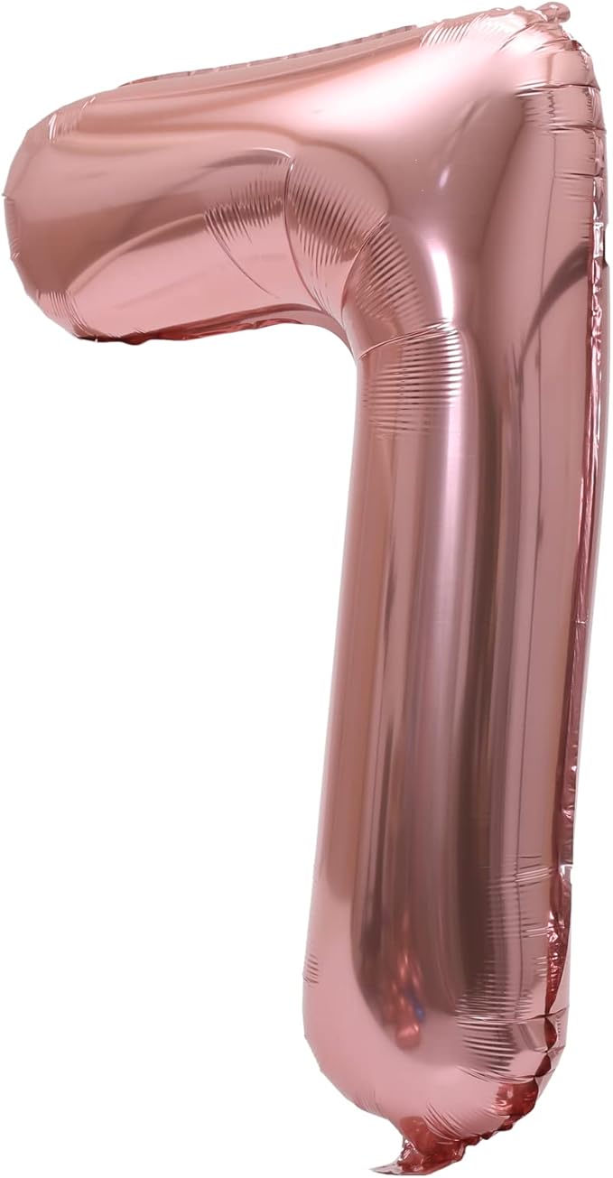 YPSelected 32 Inch Large Foil Helium Number Balloon Birthday Wedding Party 0-9 (Rose Gold, 7)