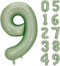 Number 9 Balloon, Large number balloons 40 inch, 9th Birthday Party Decorations 9 Year Old Birthday Sign Decor, Sage Green