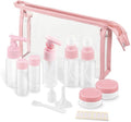 Vitog Travel Bottles Kit, TSA Approved Leak Proof Portable Toiletry Containers Set, Clear PET Flight Size Cosmetic Containers for Lotion, Shampoo, Cream, Soap, Set of 11
